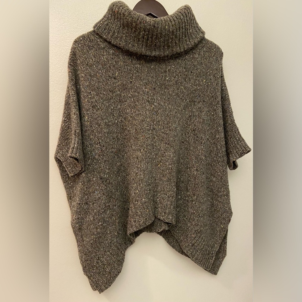 Theory Granito Liesele Turtleneck Poncho Chunky Oversize Sweater Women's Small